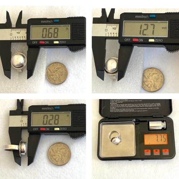 Sterling Silver 925 JLW Art Studio Jennifer Wagner Freshwater Pearl Ring Sz 7 - Picture 10 of 16